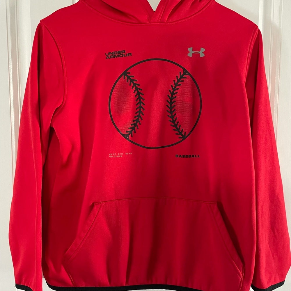 Under Armour, Red Hoodie, Youth X-Large